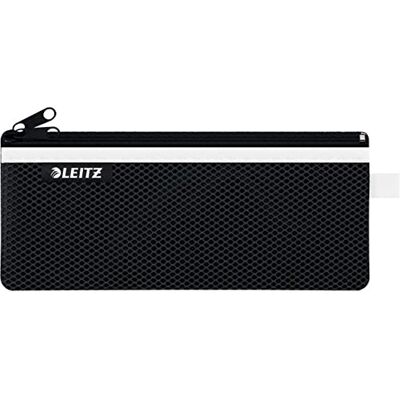 Leitz WOW Mäppchen mit 2 Fächern, Leichtläufiger Reißverschluss, Abwaschbar, Ideales Nylon-Stifteetui, Größe M, 21 x 8,5 cm, Schwarz, 40120095 Leitz WOW Mäppchen mit 2 Fächern, Leichtläufiger Reißverschluss, Abwaschbar, Ideales Nylon-Stifteetui, Größe M, 21 x 8,5 cm, Schwarz, 40120095