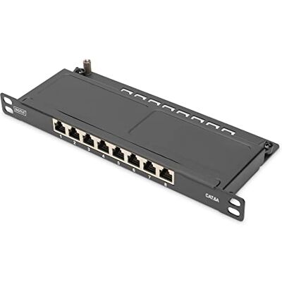 Digitus LSA Patchpanel – Cat 6A – 10 Zoll 0,5 HE – 8-Ports – Geschirmt Digitus LSA Patchpanel – Cat 6A – 10 Zoll 0,5 HE – 8-Ports – Geschirmt