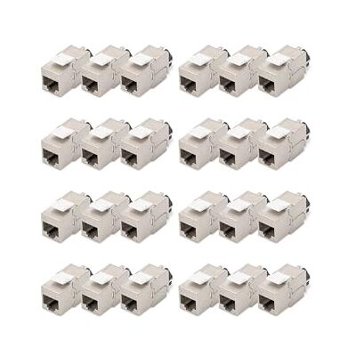Digitus Keystone-Modul Cat 6A – 24 Stück – Geschirmt – Kabelmanager Digitus Keystone-Modul Cat 6A – 24 Stück – Geschirmt – Kabelmanager