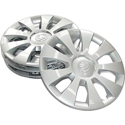 Skoda 657071455 Radzierblenden (4 Stück) Radkappen Hermes 15 Zoll Radblenden, für 6Jx15 ET35 Stahlfelgen, Silber Skoda 657071455 Radzierblenden (4 Stück) Radkappen Hermes 15 Zoll Radblenden, für 6Jx15 ET35 Stahlfelgen, Silber