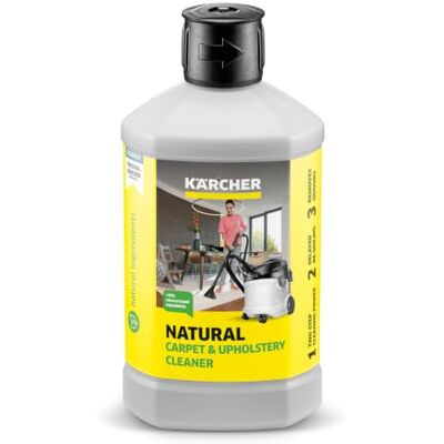 Kärcher Natürlicher Teppich- und Polsterreiniger RM 519N, Reinigungsmittel für Teppichböden, Polster & Autositze, 1 Liter Kärcher Natürlicher Teppich- und Polsterreiniger RM 519N, Reinigungsmittel für Teppichböden, Polster & Autositze, 1 Liter