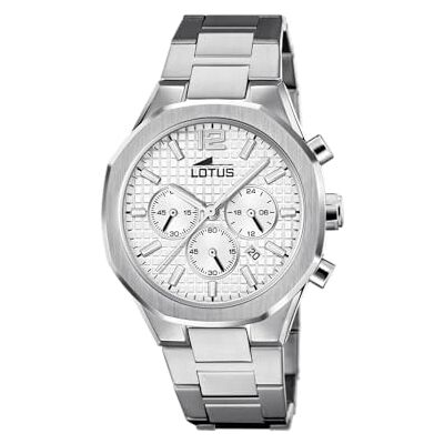 Lotus Herren Analog Uhr Edelstahl 316L Silber Quarz Chronograph Kalender Mineralglas 5 ATM Wasserdicht 18847/1 Freedom Lotus Herren Analog Uhr Edelstahl 316L Silber Quarz Chronograph Kalender Mineralglas 5 ATM Wasserdicht 18847/1 Freedom