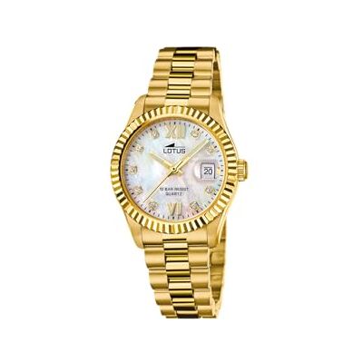 Lotus Damenuhr Analog aus Edelstahl 316l Goldfarben Lotus Damenuhr Analog aus Edelstahl 316l Goldfarben