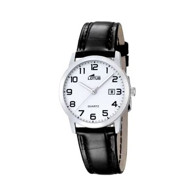 Lotus Damenuhr Analog aus Edelstahl und Leder Schwarz Lotus Damenuhr Analog aus Edelstahl und Leder Schwarz