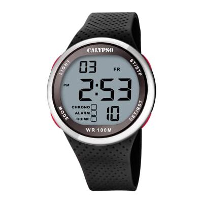 CALYPSO Uhr Digital Herren aus Kautschuk Schwarz Sport-Herrenuhr CALYPSO Uhr Digital Herren aus Kautschuk Schwarz Sport-Herrenuhr