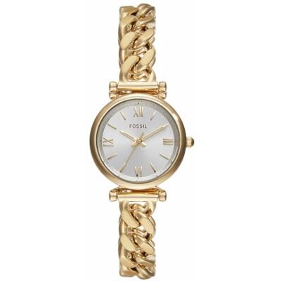 Fossil Carlie Watch für Damen, Goldfarbenes Quarz-Dreizeigerwerk mit Edelstahlarmband Fossil Carlie Watch für Damen, Goldfarbenes Quarz-Dreizeigerwerk mit Edelstahlarmband
