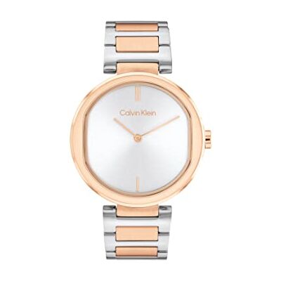 Calvin Analog Quarzuhr für Damen Kollektion CK Sensation mit Zweifarbiges Edelstahlarmband 25200251 Calvin Analog Quarzuhr für Damen Kollektion CK Sensation mit Zweifarbiges Edelstahlarmband 25200251