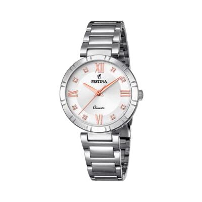 Festina Damenuhr Analog aus Edelstahl 316l Silberfarben Festina Damenuhr Analog aus Edelstahl 316l Silberfarben