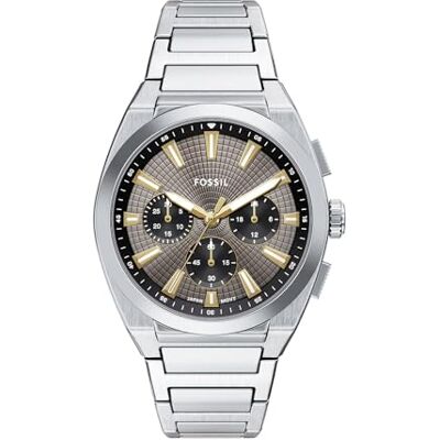 Fossil Everett Herrenuhr, Quarz-Chronographenwerk mit Edelstahl- oder Lederarmband Fossil Everett Herrenuhr, Quarz-Chronographenwerk mit Edelstahl- oder Lederarmband
