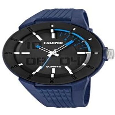 Calypso Herren Armbanduhr blau, Kunststoff Armband, Durchmesser: 47mm, Wasserdichtigkeit: 10 Bar, K5629/3 Calypso Herren Armbanduhr blau, Kunststoff Armband, Durchmesser: 47mm, Wasserdichtigkeit: 10 Bar, K5629/3