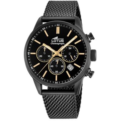Lotus Herrenuhr Analog aus Edelstahl 316l Schwarz Lotus Herrenuhr Analog aus Edelstahl 316l Schwarz