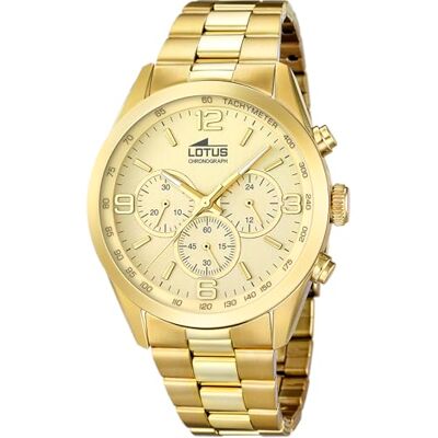 Lotus Herrenuhr Analog aus Edelstahl 316l Goldfarben Lotus Herrenuhr Analog aus Edelstahl 316l Goldfarben