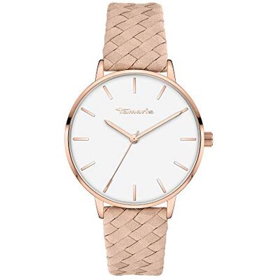 Tamaris Damenuhr mit Lederband – Runde Schlichte Armbanduhr für Damen 36 mm Armbanduhr Roségold und Geflochtenes Lederband Beige Tamaris Damenuhr mit Lederband – Runde Schlichte Armbanduhr für Damen 36 mm Armbanduhr Roségold und Geflochtenes Lederband Beige