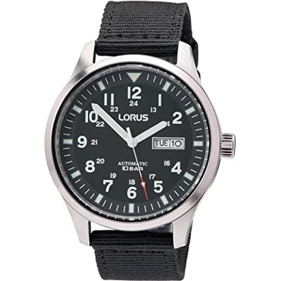 Lorus Herren-Uhr Automatik Edelstahl mit Textilband RL411BX9 Lorus Herren-Uhr Automatik Edelstahl mit Textilband RL411BX9