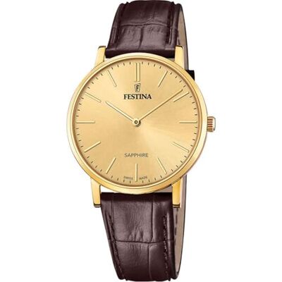 Festina Swiss Made Herrenuhr Analog aus Leder Braun Festina Swiss Made Herrenuhr Analog aus Leder Braun