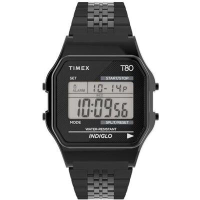 Timex Unisex Digital Uhr T80 mit Edelstahlarmband Timex Unisex Digital Uhr T80 mit Edelstahlarmband