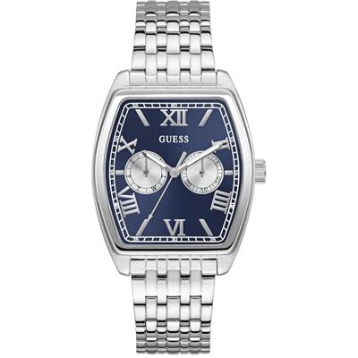 GUESS Gabriel Herren Armbanduhr, Edelstahl, 38 mm, Edelstahlarmband, Silber, 3 bar, Zifferblatt: Blau, Datumsanzeige, GW0975G1 GUESS Gabriel Herren Armbanduhr, Edelstahl, 38 mm, Edelstahlarmband, Silber, 3 bar, Zifferblatt: Blau, Datumsanzeige, GW0975G1