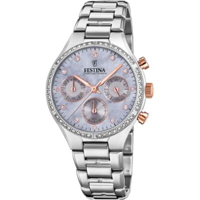 Festina Damenuhr Analog aus Edelstahl 316l Silberfarben Festina Damenuhr Analog aus Edelstahl 316l Silberfarben