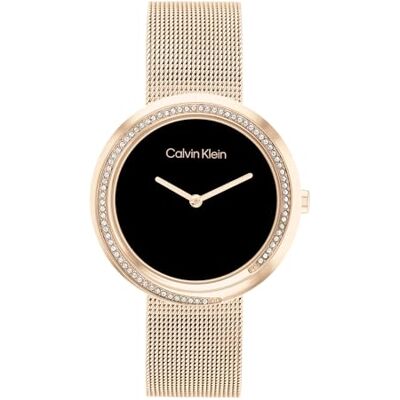 Calvin Analog Quarzuhr für Damen Kollektion Twist mit Rotgoldfarbenes Edelstahl-Mesh-Gliederarmband 25200151 Calvin Analog Quarzuhr für Damen Kollektion Twist mit Rotgoldfarbenes Edelstahl-Mesh-Gliederarmband 25200151