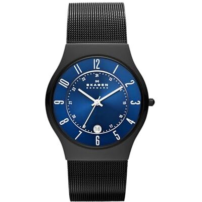 Skagen Herrenuhr Sundby Titanium, DreizeigerDatumswerk, 42mm Midnight Titanium Gehäuse mit EdelstahlMeshArmband, T233XLTMN Skagen Herrenuhr Sundby Titanium, DreizeigerDatumswerk, 42mm Midnight Titanium Gehäuse mit EdelstahlMeshArmband, T233XLTMN