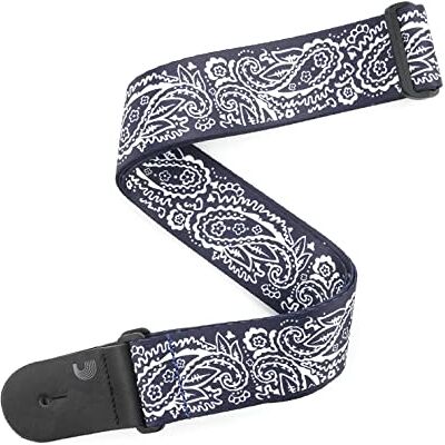 Waves D'Addario P20W1419 Paisley Gitarrengurt (Breite: 5 cm) blau Waves D'Addario P20W1419 Paisley Gitarrengurt (Breite: 5 cm) blau