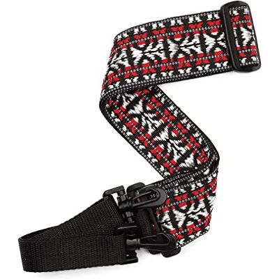 D'Addario Planet Waves 20N00BJ Hootenanny gewebter Banjo Gurt rot/silber D'Addario Planet Waves 20N00BJ Hootenanny gewebter Banjo Gurt rot/silber