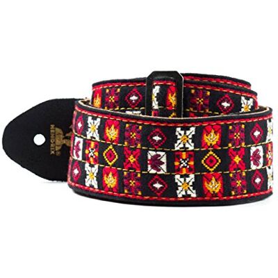 Dunlop Gitarrengurt Hendrix Woodstock, Nylon, Schwarz und Rot Dunlop Gitarrengurt Hendrix Woodstock, Nylon, Schwarz und Rot