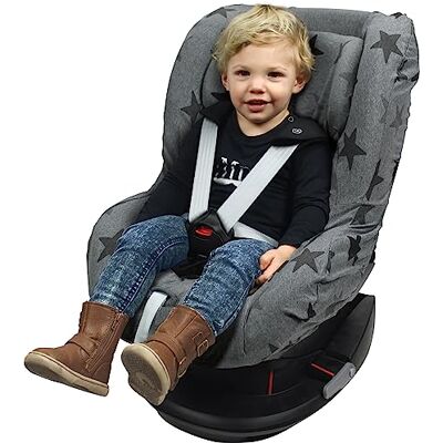 Dooky Original Grey Stars Sitzbezug für Kindersitz universale Passform für viele gängige Modelle Altersgruppe 1+ 9 18kg für 3 und 5 Punkt Gurtsystem, grau Dooky Original Grey Stars Sitzbezug für Kindersitz universale Passform für viele gängige Modelle Altersgruppe 1+ 9 18kg für 3 und 5 Punkt Gurtsystem, grau