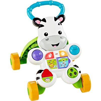 Fisher Price Lern mit Mir Zebra Lauflernwagen, musikalisches Aktivitäts- und Gehspielzeug mit Lerninhalten, ab 6 Monaten, Version: Deutsch, DLD94 Fisher Price Lern mit Mir Zebra Lauflernwagen, musikalisches Aktivitäts- und Gehspielzeug mit Lerninhalten, ab 6 Monaten, Version: Deutsch, DLD94