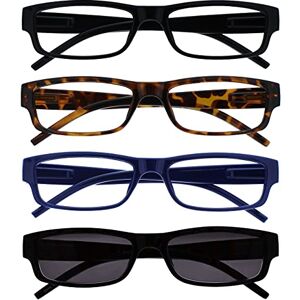 OPULIZE Die Lesebrille Unternehmen Schwarz Braun Blau Leser Mit UV400 Sonne Leser Wert 4er-Pack Herren Frauen RRRS32-1231 +3,50 OPULIZE Die Lesebrille Unternehmen Schwarz Braun Blau Leser Mit UV400 Sonne Leser Wert 4er-Pack Herren Frauen RRRS32-1231 +3,50