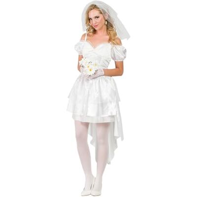 Boland Kostüm Braut, Kostümset mit Kleid, Schleier und Handschuhe für Mottoparty, Karneval und Bride to Be Party Boland Kostüm Braut, Kostümset mit Kleid, Schleier und Handschuhe für Mottoparty, Karneval und Bride to Be Party