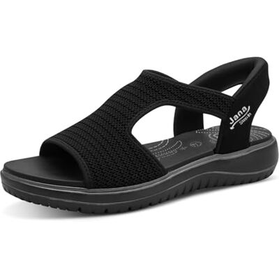 Jana Damen Wedge/Plat Sand BLACK 42 Jana Damen Wedge/Plat Sand BLACK 42