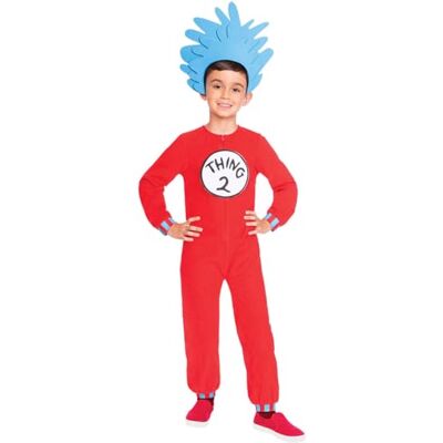 amscan Dr Seuss Thing 1 & 2 Jumpsuit Costume, Kids amscan Dr Seuss Thing 1 & 2 Jumpsuit Costume, Kids