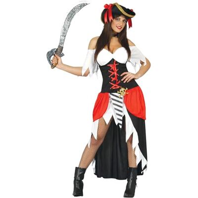 FIESTAS GUIRCA Bucanera Kostüm für Erwachsene (44-46/XL) Hut und Kleid Piraten Kostüme für Halloween, Karneval und Kostümpartys Ideal für Damen Schwarz und Rot FIESTAS GUIRCA Bucanera Kostüm für Erwachsene (44-46/XL) Hut und Kleid Piraten Kostüme für Halloween, Karneval und Kostümpartys Ideal für Damen Schwarz und Rot