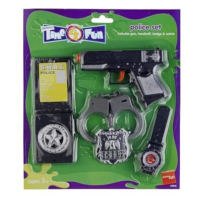 Smiffys Polizeiset, Polizei set mit Pistole, Handschellen, Abzeichen und Watch Smiffys Polizeiset, Polizei set mit Pistole, Handschellen, Abzeichen und Watch
