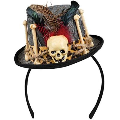 Boland Haarreif mit Voodoo Freda Tiara mit Hut für Kostüm, Karneval, Halloween und Mottoparty, Wunderheiler Boland Haarreif mit Voodoo Freda Tiara mit Hut für Kostüm, Karneval, Halloween und Mottoparty, Wunderheiler