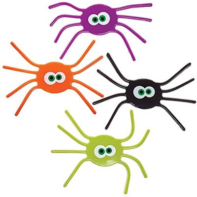 Baker Ross FX416 Biegbare Spinnen Mitgebsel-4er Pack, Kleines Kinderspielzeug, Halloween Biegespielzeug für Kinder, Ideal für Kindergeburtstag oder Halloweenparty Gastgeschenke Baker Ross FX416 Biegbare Spinnen Mitgebsel-4er Pack, Kleines Kinderspielzeug, Halloween Biegespielzeug für Kinder, Ideal für Kindergeburtstag oder Halloweenparty Gastgeschenke