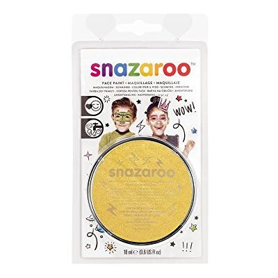 Snazaroo 1119777 Schminkfarbe Gold Metallic, 18ml Blister hautfreundliche Gesichtschminke auf Wasserbasis, wasservermalbar, parabenfrei, Face & Bodypaint Farbe für Kinder & Erwachsene Snazaroo 1119777 Schminkfarbe Gold Metallic, 18ml Blister hautfreundliche Gesichtschminke auf Wasserbasis, wasservermalbar, parabenfrei, Face & Bodypaint Farbe für Kinder & Erwachsene