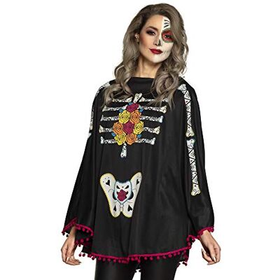 Boland 79185 Poncho Day of The Dead, Mehrfarbig, Halloween, Karneval, Themenparty, Mottoparty, Dia de los Muertos Boland 79185 Poncho Day of The Dead, Mehrfarbig, Halloween, Karneval, Themenparty, Mottoparty, Dia de los Muertos