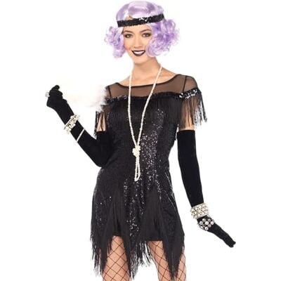 LEG AVENUE 85568- 2 Tl Roaring Foxtrot 20er, Schwarz, Damen Fasching Kostüm, Größe: S (EUR 34-36) LEG AVENUE 85568- 2 Tl Roaring Foxtrot 20er, Schwarz, Damen Fasching Kostüm, Größe: S (EUR 34-36)