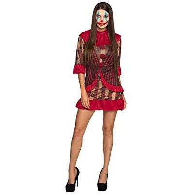 Boland Kostüm Mitternachts-Clownette, verschiedene Größen, Kleid mit Kragen, Damen, Horror, Clown, Psycho, Halloween, Karneval, Mottoparty Boland Kostüm Mitternachts-Clownette, verschiedene Größen, Kleid mit Kragen, Damen, Horror, Clown, Psycho, Halloween, Karneval, Mottoparty