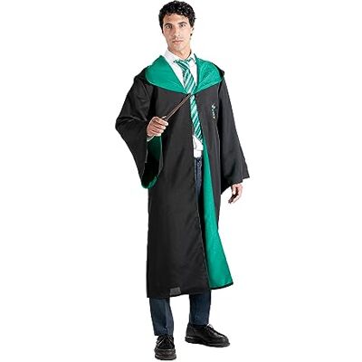 Ciao - Slytherin Cloak Cape Tunic Deluxe official Harry Potter (One size adult) with embroidered emblem and tie Ciao - Slytherin Cloak Cape Tunic Deluxe official Harry Potter (One size adult) with embroidered emblem and tie