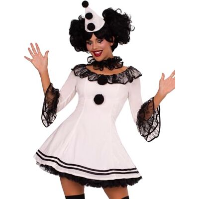 LEG AVENUE Damen-Clown-Kostüm, Schwarz und Weiß LEG AVENUE Damen-Clown-Kostüm, Schwarz und Weiß
