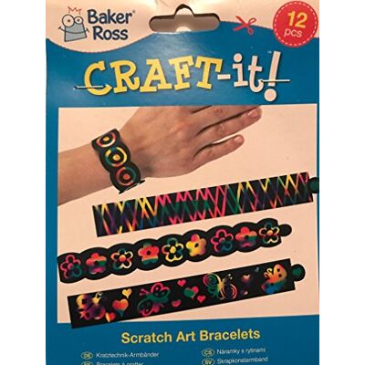 Baker Ross EK666 Ross Kratzbild-Armbänder (12 Stück) perfekt als Mitgebsel für Kinder, Sortiert, 22 cm Baker Ross EK666 Ross Kratzbild-Armbänder (12 Stück) perfekt als Mitgebsel für Kinder, Sortiert, 22 cm