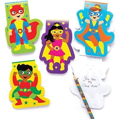 Baker Ross Star Hero Notizblöcke (8 Stück) für Kinder, kleines Zeichnen, Schreiben, Notizbuch, perfekt für Leckereien, Halloween-Party, Gastgeschenke, Pinata-Füller oder Geburtstagsgeschenk, sortiert Baker Ross Star Hero Notizblöcke (8 Stück) für Kinder, kleines Zeichnen, Schreiben, Notizbuch, perfekt für Leckereien, Halloween-Party, Gastgeschenke, Pinata-Füller oder Geburtstagsgeschenk, sortiert