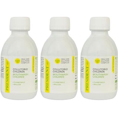 President Children Mundspül-Set, 3 Stück, für Kinder von 6 bis 12 Jahren. Anti-Plaque, Antikarium, stärkt und schützt den Zahnschmelz. Alkoholfrei. 3 x 200 ml President Children Mundspül-Set, 3 Stück, für Kinder von 6 bis 12 Jahren. Anti-Plaque, Antikarium, stärkt und schützt den Zahnschmelz. Alkoholfrei. 3 x 200 ml