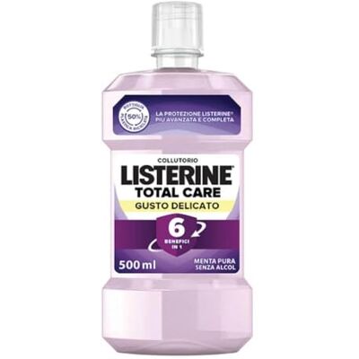 Listerine Total Care Mild Mundwasser, 500 ml Ohne Alkohol, mit frischem Minzgeschmack, mit 10 Vorteilen in 1 für einen gesünderen Mund, für den täglichen Gebrauch Listerine Total Care Mild Mundwasser, 500 ml Ohne Alkohol, mit frischem Minzgeschmack, mit 10 Vorteilen in 1 für einen gesünderen Mund, für den täglichen Gebrauch