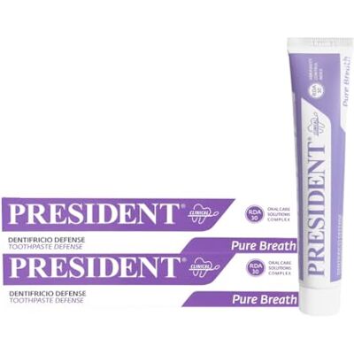 President Set mit 2 Zahnbürsten gegen Plaque, antibakteriell, gegen Mundgeruch, zur Bekämpfung von Mundgeruch und zur Aufrechterhaltung nach Schockbehandlungen mit Chlorhexidin, RDA 30, 2 x 75 ml President Set mit 2 Zahnbürsten gegen Plaque, antibakteriell, gegen Mundgeruch, zur Bekämpfung von Mundgeruch und zur Aufrechterhaltung nach Schockbehandlungen mit Chlorhexidin, RDA 30, 2 x 75 ml
