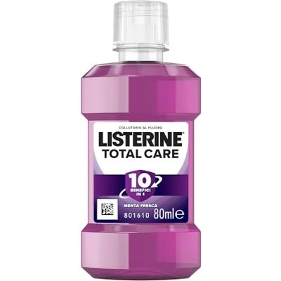 Listerine Total Care Mundspülung für unterwegs, vollständiger Schutz mit reinem Minzgeschmack, angereichert mit Fluorid für starke Zähne und gesundes Zahnfleisch in nur zwei Wochen, 80 ml Listerine Total Care Mundspülung für unterwegs, vollständiger Schutz mit reinem Minzgeschmack, angereichert mit Fluorid für starke Zähne und gesundes Zahnfleisch in nur zwei Wochen, 80 ml