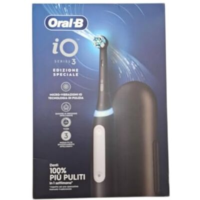 Oral-B Wiederaufladbare elektrische Zahnbürste iO 3 Schwarz, 1 elektrische Zahnbürste, 1 Ersatzkopf, Reiseetui + Zahnpasta Advanced Sensitive-Schutz, Zahnreinigung Oral-B Wiederaufladbare elektrische Zahnbürste iO 3 Schwarz, 1 elektrische Zahnbürste, 1 Ersatzkopf, Reiseetui + Zahnpasta Advanced Sensitive-Schutz, Zahnreinigung